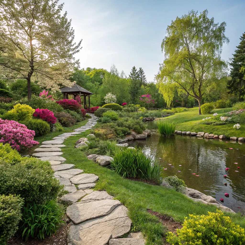 Beautiful eco-garden landscape