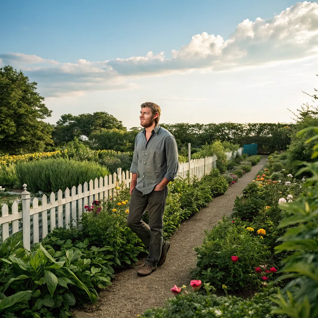 Michael Brown in his garden